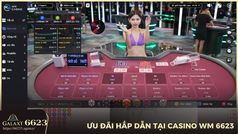 Sảnh Casino WM luôn dành những chương trình ưu đãi riêng cho thành viên 6623